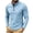 Light Blue, variant on LEAVINGSUO Men's Stand Collar Long Sleeve Shirt Casual Loose Fitting Sports Breathable Top Black S