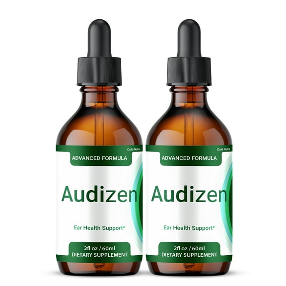 AudiZen Liquid Drops, Hearing and Ear Health, Audi Zen Drops, All Natural Formula Supplement 60 mL per Bottle (2 Pack)