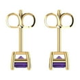 thumbnail image 4 of 2.0 Ct Emerald Cut Studs Purple Natural Amethyst 14K Yellow Solid Solid Gold Everyday Dainty Earrings Push Back, 4 of 7