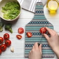 thumbnail image 3 of Ethnic Cutting Board, Seamless Ikat Style Pattern Chevron Zig Zag Lines, Decorative Tempered Glass Cutting and Serving Board, Wine Bottle Shape, Dark Coral Pale Grey, by Ambesonne, 3 of 5