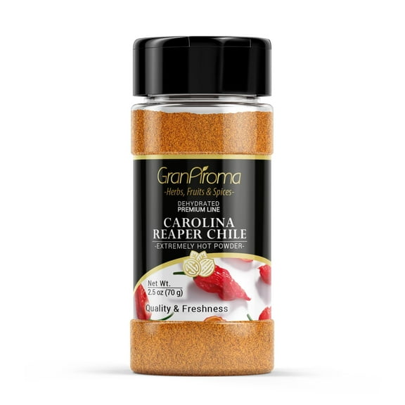 GranAroma Carolina Reaper Powder, 2.5 oz, Extremely Hot Powder, Fine Ground, Dips & Salsa