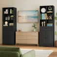 thumbnail image 3 of Asofer Pantry Storage Cabinet with Doors & Drawer & Adjustable Shelves for Kitchen, Living Room, Black, 3 of 5