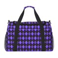 thumbnail image 1 of Balery purple argyle Bolsa de Gimnasio para Mujeres, Bolsa de Viaje con Bolsillo Húmedo, Bolsa de Fin de Semana para Mujeres, Bolsa de Viaje Resistente al Agua, 1 of 7