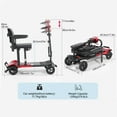 thumbnail image 3 of TopMate ES41 Mobility Scooter for Seniors Adults Lightweight Foldable Airline Approved, Powered Electric Travel Scooters with Ultra Wide Seat Adjustable Handle Bar and Basket - Red, 3 of 6