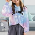 thumbnail image 2 of Sopiago Kids Crop Tops Girls Hoodies Cute Tie Dye Long Sleeve Fashion Letter Graphic Print Sweatshirts Light Purple,8-9 Years, 2 of 4