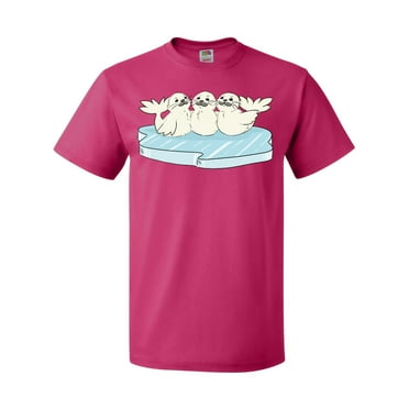 Inktastic 3 Cute White Harp Seals on Ice T-Shirt