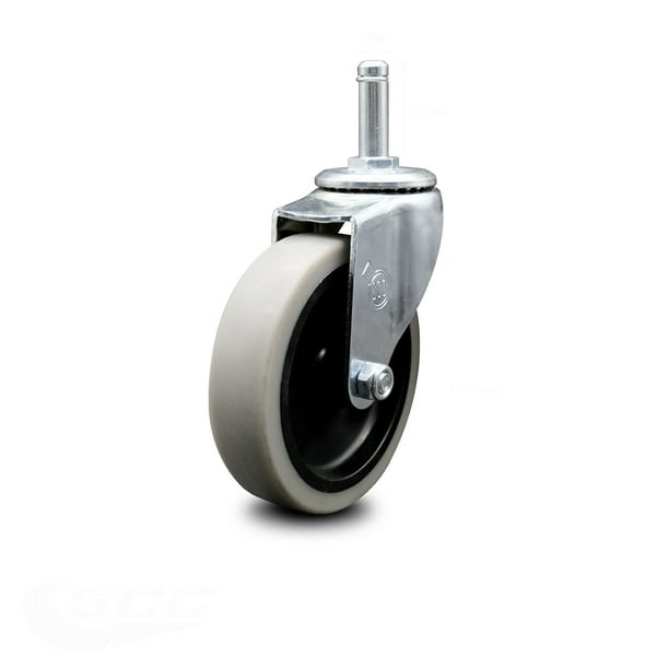 Service Caster 4 Inch Swivel Thermoplastic Rubber Caster and 7/16 x 13/8 Grip Ring Stem 125