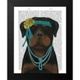 thumbnail image 2 of Fab Funky 12x14 Black Modern Framed Museum Art Print Titled - Rottweiler Flapper, 2 of 5