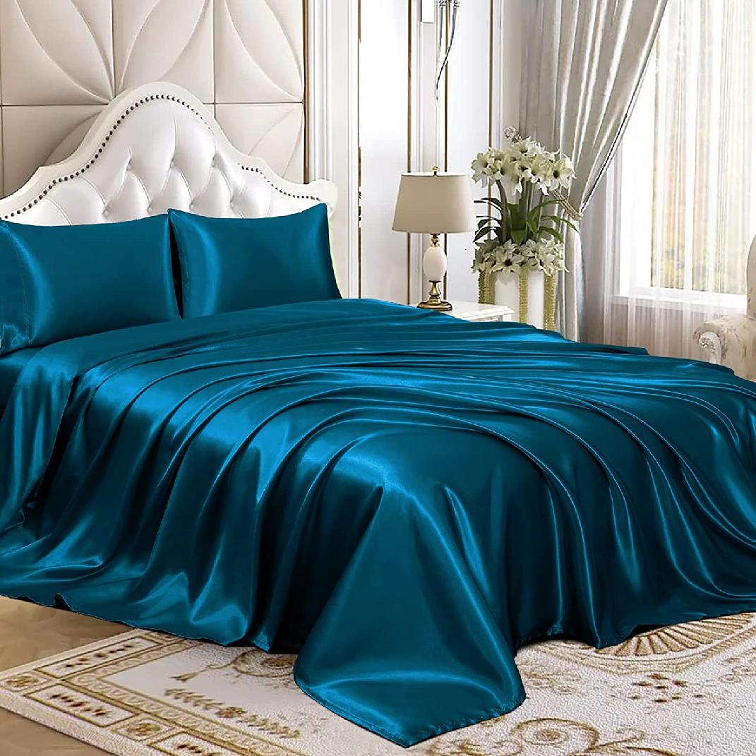Satin Sheets Set Luxury Silky Satin Bedding Set with Deep Pocket