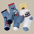 thumbnail image 2 of NOLDARES Toddler Kids Mid Calf Cotton Socks, Stain-Resistant Breathable for Boys Girls All-Season School & Play 5-Pairs, 2 of 5