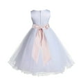 thumbnail image 2 of Ekidsbridal Girl Baptism Flower Girl Dress - White Tulle Rattail Edge 829S-A (Size: S-12), 2 of 3