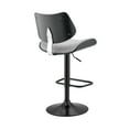 thumbnail image 4 of HomeRoots  45" Gray Faux Leather And Iron Swivel Adjustable Height Bar Chair - 19 x 45 x 20, 4 of 5