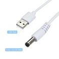 thumbnail image 2 of Unique Bargains USB Male to 5.5x2.1mm DC Male Extension Cord with Switch 150cm White, 2 of 5