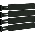 thumbnail image 2 of Bamboo Adjustable Drawer Dividers Organizers - Large Expandable Utensil Organizer Separators for Kitchen, Dresser, Bedroom, Baby Drawer, Bathroom & Office, Set of 4 (2.6 Tall, 13-17.5 Inch), 2 of 7
