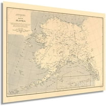 HISTORIX 1909 Alaska State Vintage Map Poster Wall Art Print, 18 x 24 Inch