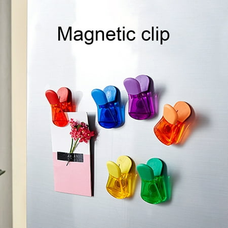 

HYDa 6Pcs Storage Clip Magnetic Wide Application Plastic Sturdy Assorted Organizer Clamp Household Supplies