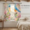 thumbnail image 3 of Blue Bird Sheer Curtains 63 Inch Length 2 Panels Set, Pink Cherry Blossom Branch Pastoral Plants Voile Window Treatment Rod Pocket Curtains Sheers Drapes for Bedroom/Living Room/Kitchen 52x"63"x2, 3 of 8