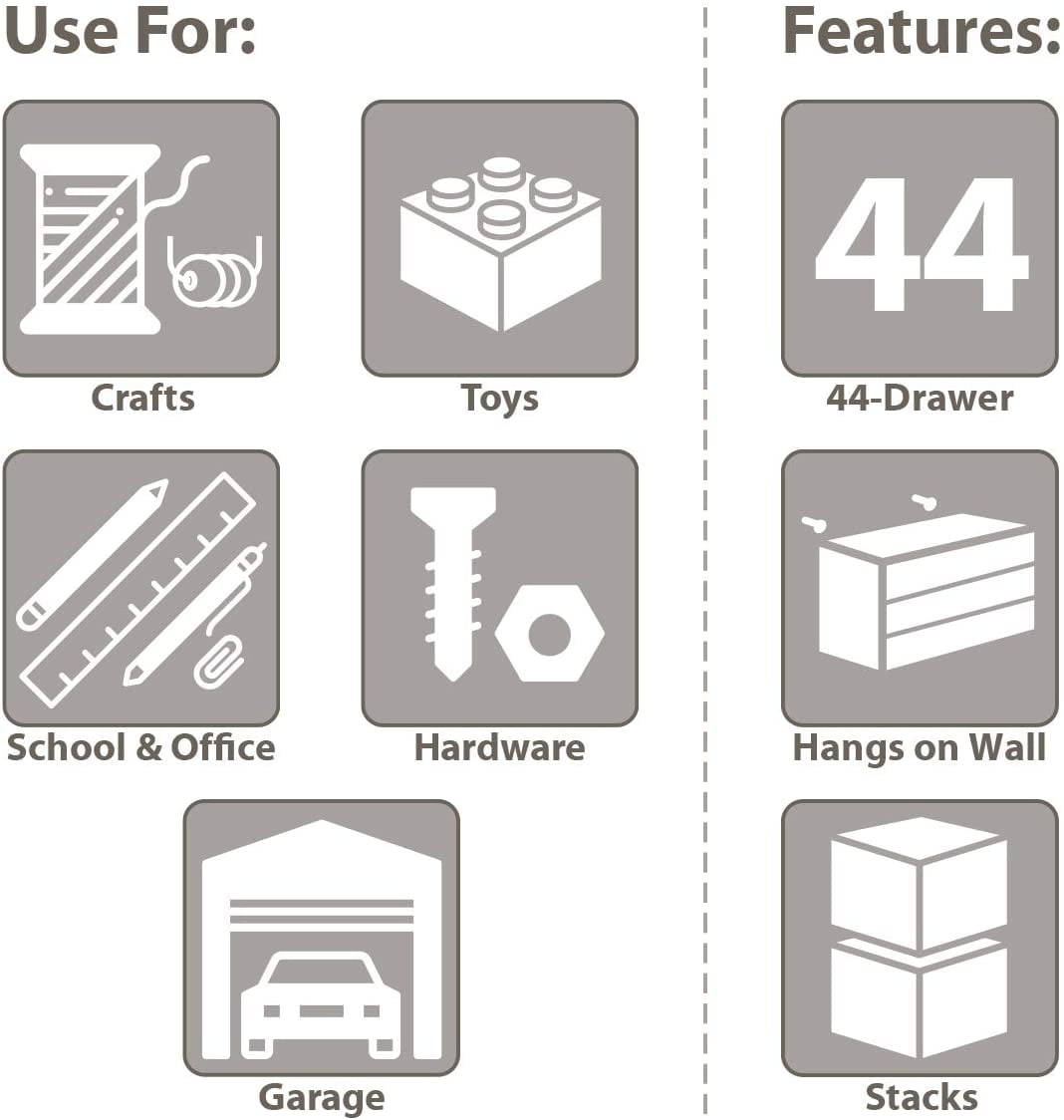 Akro-Mils 44 Drawer 10144 Plastic Parts Storage Hardware Craft Cabinet Black 1pk for sale online 