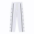 thumbnail image 6 of ADSSDQ Mens Tear Away Basketball Pants High Split Snap Button Post-Surgery Sweatpants Open Bottom Breakaway Sweat Pants White 2XL, 6 of 7