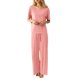 thumbnail image 4 of Conjunto de ropa de estar por casa de verano para mujer: pantalones sin costuras, pijama suave, color liso, relajación., 4 of 4