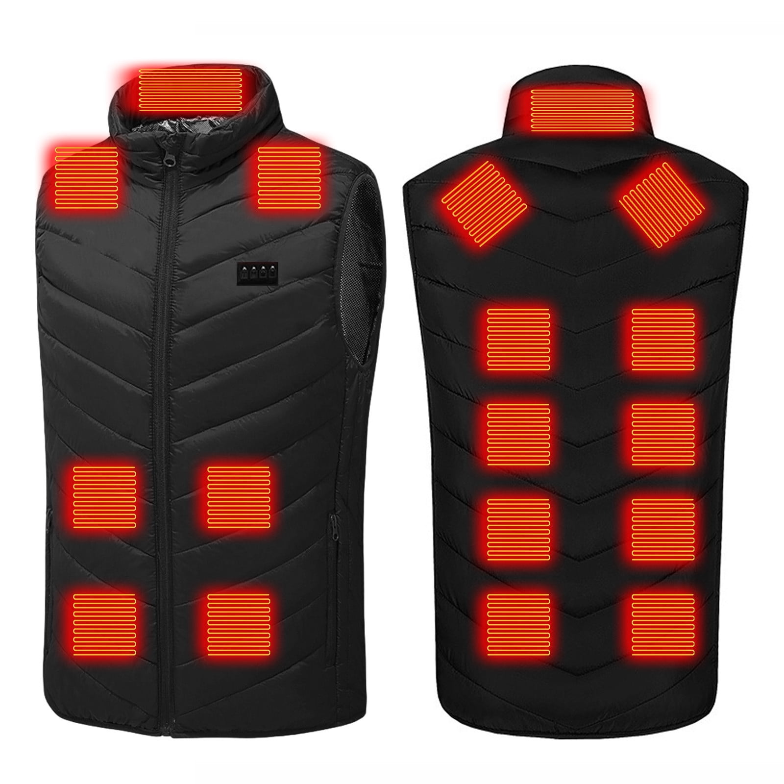 Brnmxoke Fall Vest Women Lightweight Rechargeable Electric Heated Vests Unisex Sleeveless Warm Outerwear Jackets Black,S
