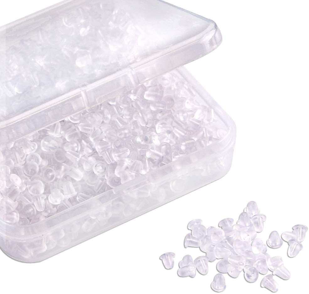 Earring Backs, 200PCS Clear Rubber Earring Backs, Silicone Earring Stoppers, Earring Backs Replacement