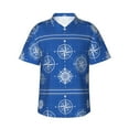 thumbnail image 2 of Yiaed Compass Print Hawaiian Shirt for Men Short Sleeve Button Down Shirts Beach Shirts for Men-Small, 2 of 5