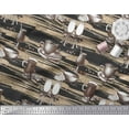 thumbnail image 3 of Soimoi Black Cotton Voile Fabric Wine Glass & Cup Kitchen Print Fabric by the Yard 42 Inch Wide, 3 of 3