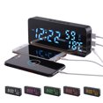thumbnail image 3 of Digital Mirror Alarm Clock 115 RGB 3 Time Displays Luminance Adjustment Daily Alarm Voice Control Weekend Alarm Snooze Function Thermometer Clock USB/Battery Power Supply LED Colorful Clock, 3 of 9