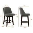 thumbnail image 3 of Tolead 26"Upholstered Swivel Bar Stools with Wood Legs, Bar Chairs for Home and Bar - Set of 2,Gray, 3 of 6