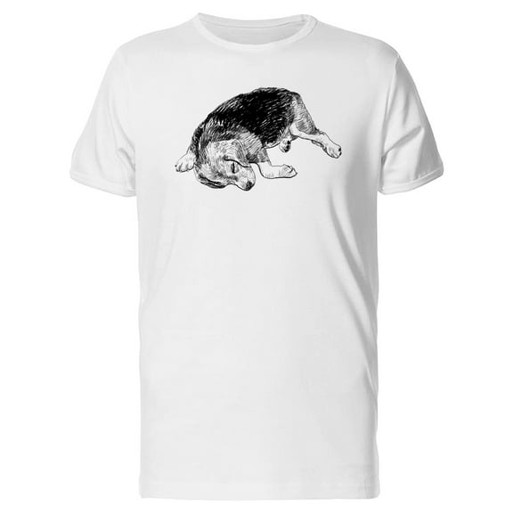 Grunge Beagle Sketch, Cute Dog Tee Men's -Image by Shutterstock
