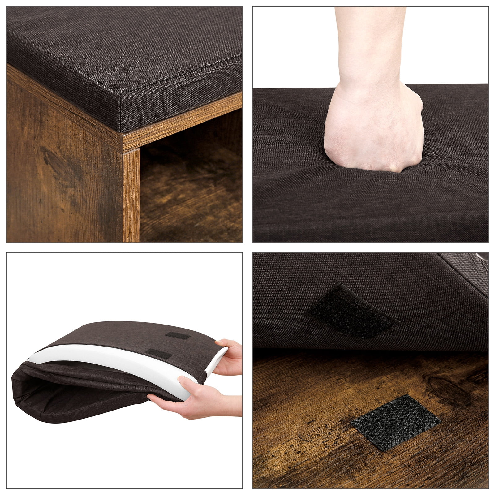 Shoe Rack Bench with Cushion 15 Compartments Storage Bench Shoe Bench for Entryway, 11.8 x 41.3 x 18.9 Inches