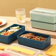 thumbnail image 3 of Yuarrent Fiambrera práctica, ligera y portátil para un fácil almacenamiento, contenedor de almuerzo práctico Mostrada Azul, 3 of 6