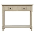 thumbnail image 2 of Topcobe Acacia Console Table with Bottom Shelf and 2 Drawers, Traditional Sofa Side Table for Living Room Bedroom, Retro Grey, 2 of 11