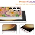 thumbnail image 5 of Case for Samsung Galaxy S22 Ultra, Colorful Retro Oil Painting Print Flowers Laser Glossy Cute Exquisite Floral Blossom Phone Cover Stylish Durable TPU Protective Case for Girls Women - Pink, 5 of 17