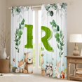thumbnail image 2 of Feelyou Kawaii Bear Rabbit Black Out Curtains, Watercolor Cartoon Animal Curtains Pack of 2 (42x63 Each), Initial R Letter Theme Bedroom Curtains, Curtains and Drapes Decor, 2 of 6