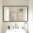 thumbnail image 3 of Emma + Oliver 48" x 30" Rectangular Wall Mirror with Black Frame and Silver Backed Glass for Clarity for Entryways, Bathrooms & More, 3 of 12