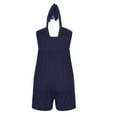 thumbnail image 5 of Lovskoo Romper for Women 2024 Summer Halter Neck Spaghetti Strap Jumpsuits Sleeveless Ruched Short Jumpsuit with Pocket Dark Blue 2XL, 5 of 7