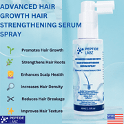 Peptide Hair Growth Serum Spray with Acetyl Tetrapeptide-3, Biotinoyl Tripeptide-1, Caffeine and Licorice Root Extract