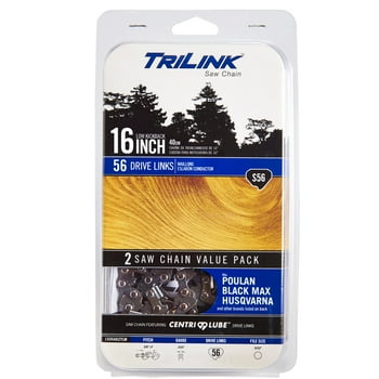Trilink S56 - 16" 2 Pack Replacement Saw Chain; 56 Drive Links