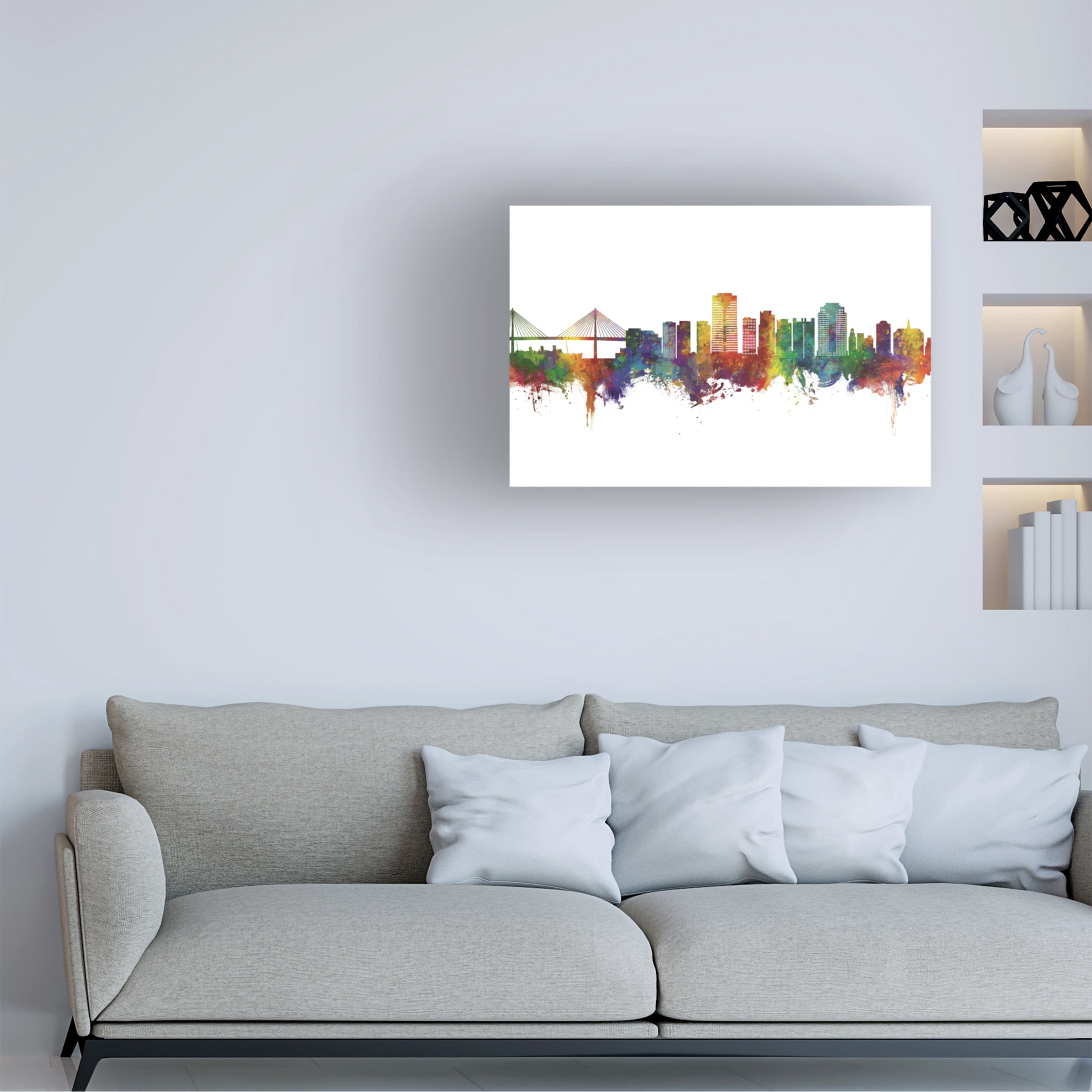 Michael Tompsett 'Long Beach Skyline' Canvas Art