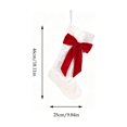 thumbnail image 3 of Tuvgenk Christmas Stockings White Stockings Quilted Velvet with Red Bow 18.11 inch Large Elegant Hanging Sock for Family Fireplace Xmas Tree Decor, 3 of 9