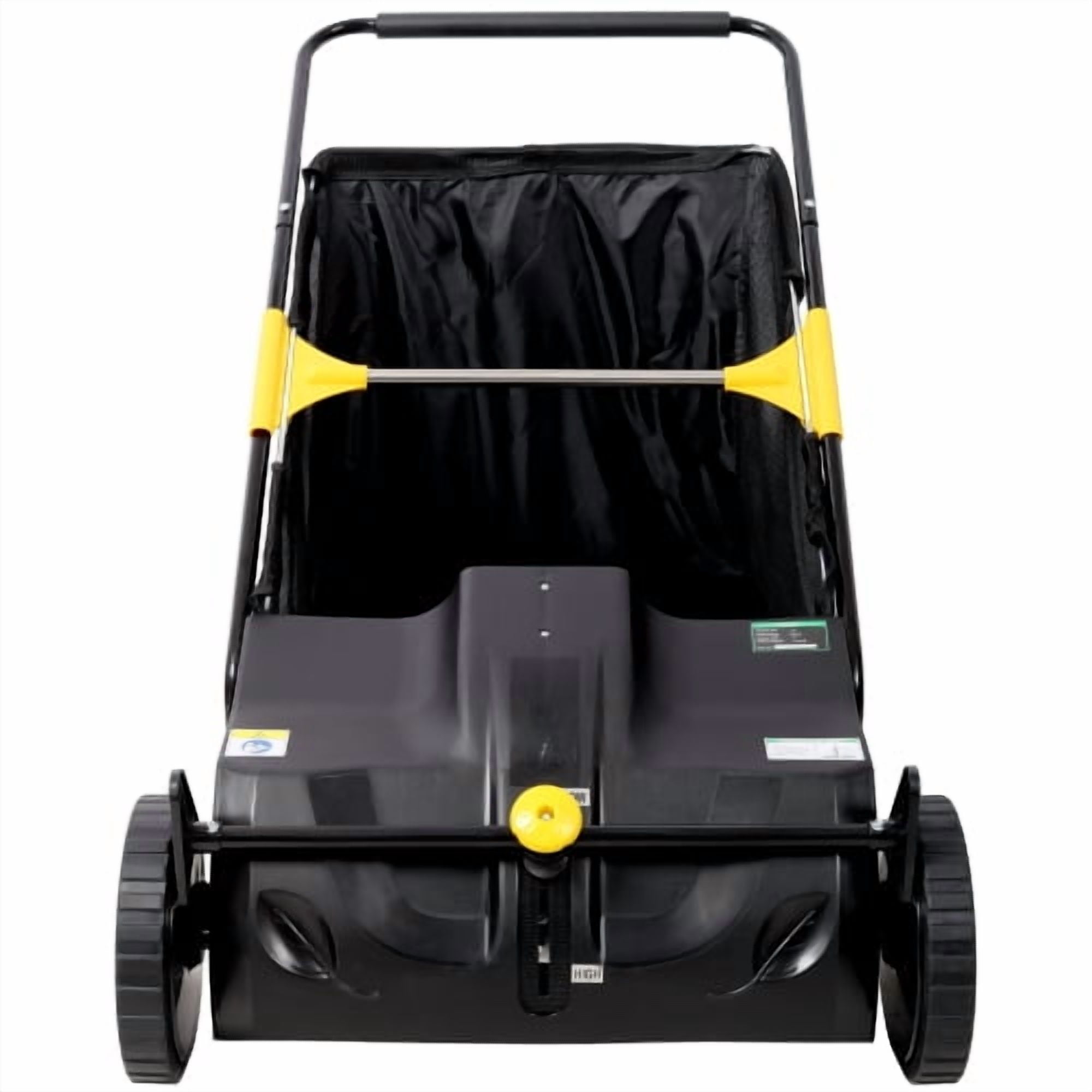 Hand Push Lawn Sweeper, 21 Inch Leaf & Grass Collector 3.5 cu. ft Hopper Bag Capacity. with Adjustable Brush Height