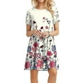 thumbnail image 2 of Vestido suelto casual de manga corta con estampado floral y estampado de girasol para mujer Pompotops ghjkhdj10754, 2 of 8