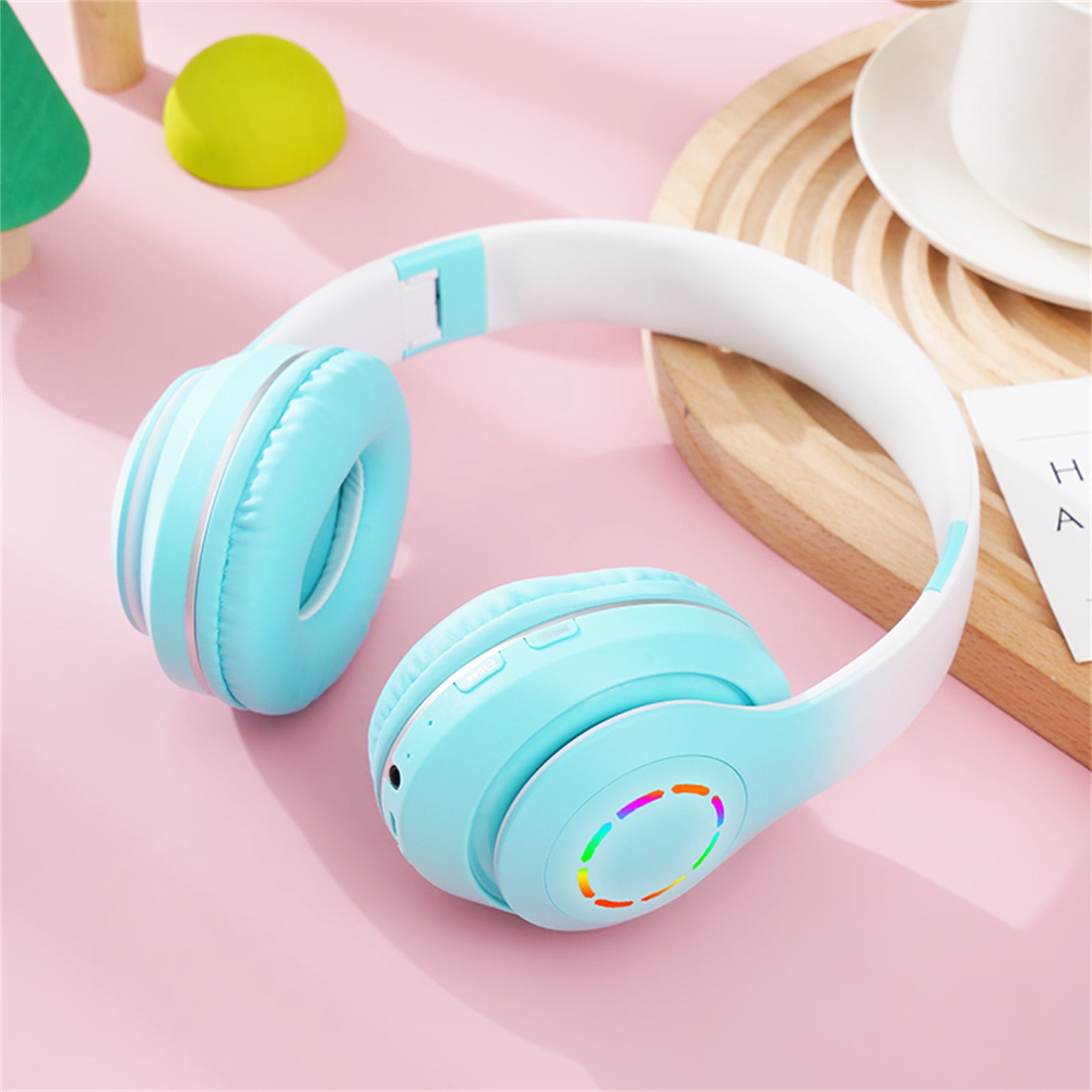 Active Noise Cancelling Headphones Bluetooth Headphones Wireless Headphones Over Ear with Microphone Deep Bass, Comfortable Protein Earpads, 30 Hours Playtime for Travel/Work - Green