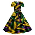 thumbnail image 1 of PMUYBHF Robe de Soirée à Manches Courtes Col Rond Imprimé Années 1950 pour Femmes 1267 m, 1 of 2