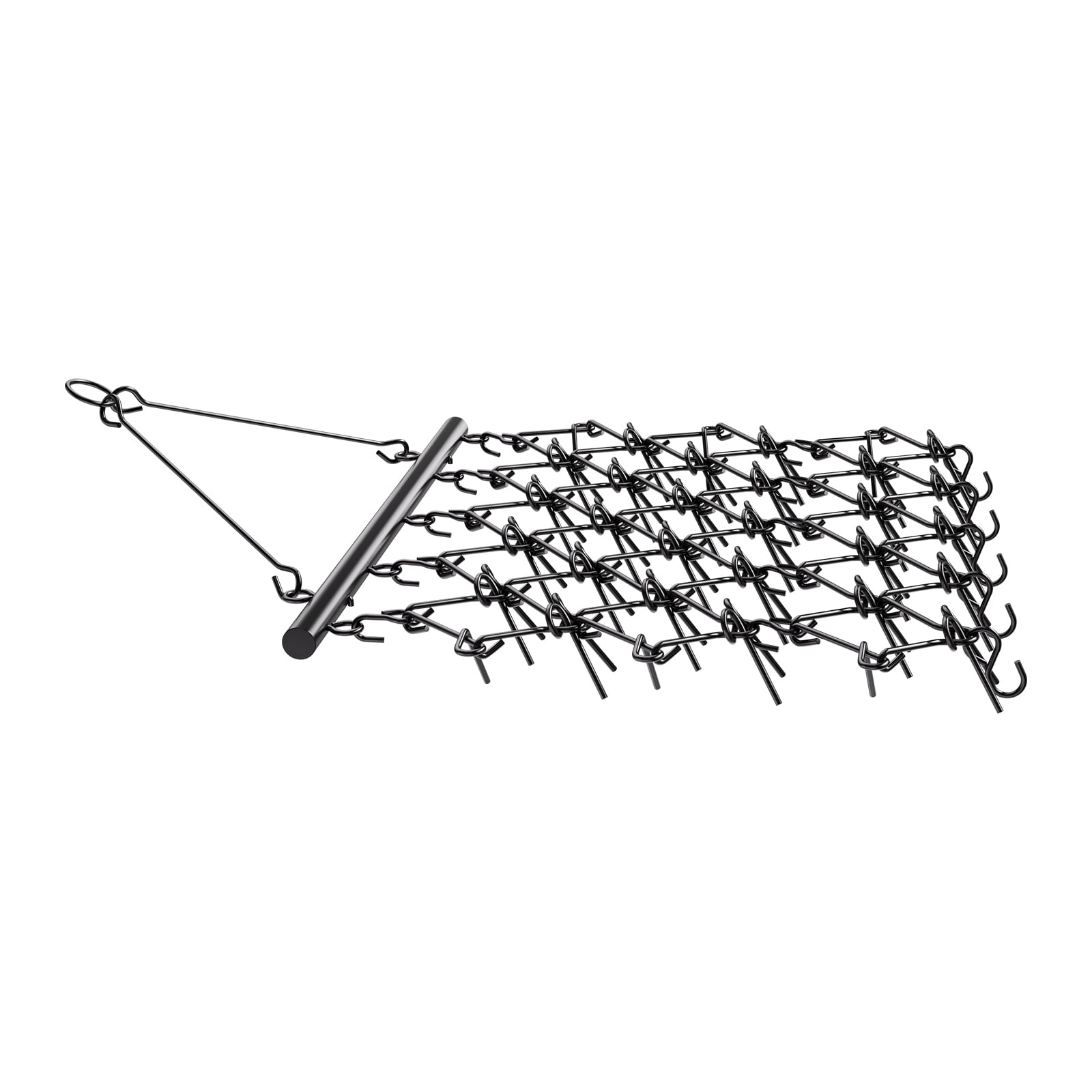 KFFKFF Chain Harrow, 5x4.5 ft, Robust Harrow with 60 Pointed Teeth, Compatible with ATV UTV Tractor, for Preparing Soil, Leveling Terrain, and Maintaining Gravel Driveways