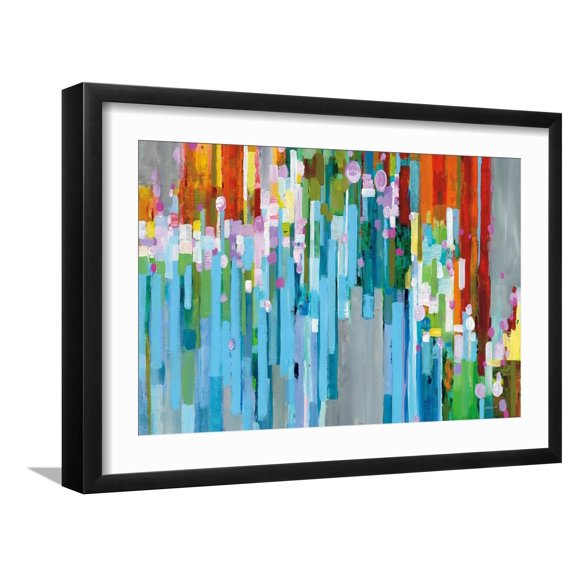 Art.com Rainbow of Stripes Crop Art Print by Danhui Nai, Black Frame Wall Art, 23" x 17"