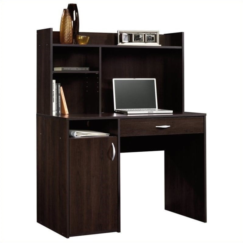 Sauder Beginnings Desk With Drawer And Hutch Cinnamon Cherry