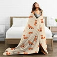 thumbnail image 3 of Cute Fox Blanket, Soft Warm Bed Bedding Throw Blankets for Couch Bedroom Sofa Office, All Season Cozy Flannel Plush Blanket Gifts for Adults, 60"X50", 3 of 6